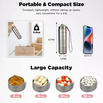 Metal Travel Pill Organizer