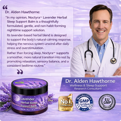 Noctyra™ Lavender Herbal Sleep Support Balm 🌙 Targeted Calm for Nighttime Relaxation & Deeper Sleep Support